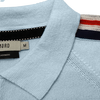 Long Sleeve Polo Shirt with sleeve striping Monaco Light Blue collar