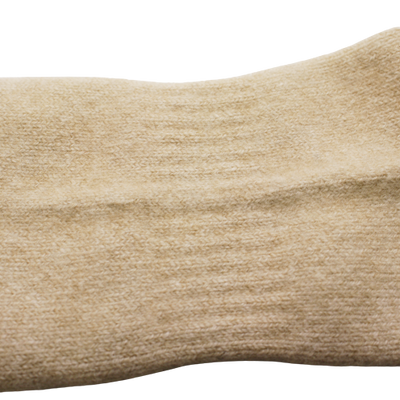 Cashmere Ribbed Socks Creme  mid rib detail