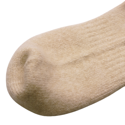 Cashmere Ribbed Socks Creme  toe