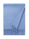 Lambswool Scarf Woven Plain Light Blue folded