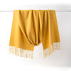 Lambswool Scarf Woven Plain Yellow hanging