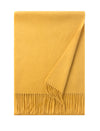 Lambswool Scarf Woven Plain Yellow folded