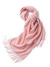 Lambswool Scarf Woven Plain Pink