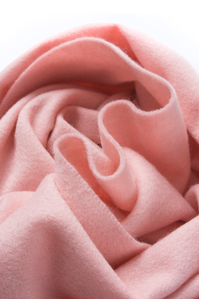 Lambswool Scarf Woven Plain Pink details