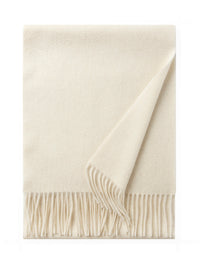 Lambswool Scarf Woven Plain Woolwhite folded