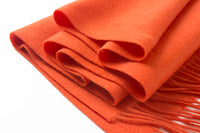 Lambswool Scarf Woven Plain Orange details