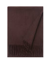 Lambswool Scarf Woven Plain Chocolate folded