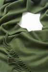 Lambswool Scarf Woven Plain Hunting Green detail