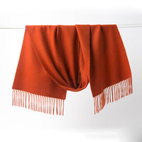 Lambswool Scarf Woven Plain Brick hanging