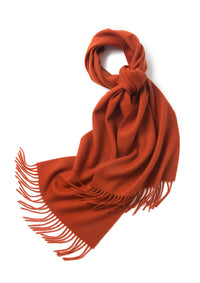 Lambswool Scarf Woven Plain Brick