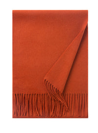 Lambswool Scarf Woven Plain Brick folded