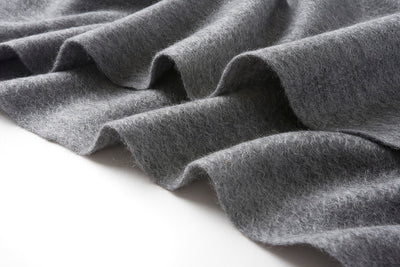 Lambswool Scarf Woven Plain Grey detail