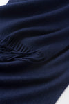 Lambswool Scarf Woven Plain Navy details