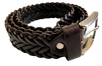 Dark Brown woven Leather Belt