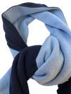 Navy Light Blue Cashmere Knitted Double Face Scarf details