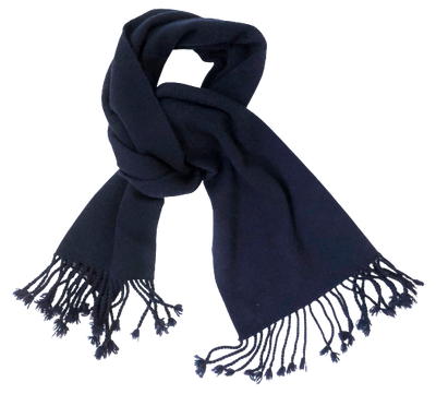 Navy Cashmere Knitted Double Face Scarf