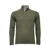 Men´s Cashmere Sweater Button Neck Andromeda in Carbon Stitch Mid Grey - Hommard