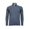 Men´s Cashmere Sweater Button Neck Andromeda in Carbon Stitch Hunting Green - Hommard