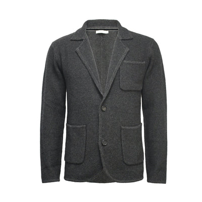 Charcoal Men´s Knitted Seed Stitch Jacket Tura - Hommard