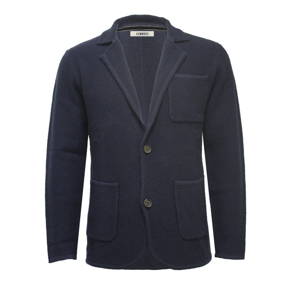 Navy Men´s Knitted Seed Stitch Jacket Tura - Hommard