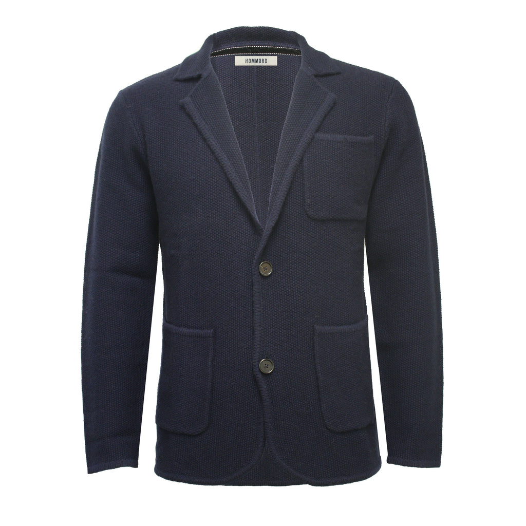 Navy Men´s Knitted Seed Stitch Jacket Tura - Hommard