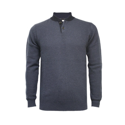Men´s Cashmere Button Neck Sweater Hunter - Hommard