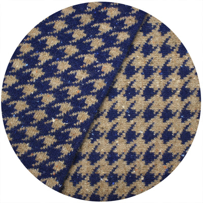 Hounds Tooth knitted Cashmere Scarf Kotara Camel Blue - Hommard