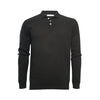 Men's Cashmere Pique Stitch black Knitted Polo Sweater - Hommard