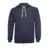 Navy Men´s Hooded Cashmere Sweater in small Herringbone stitch Cervinia - Hommard