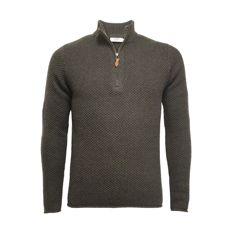 Half Zip Sweater Honey Comb Sweater melange