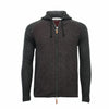 Men´s Cashmere Hooded Zipper Sweater in Diagonal Stitch - Hommard