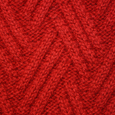 Zig Zag knitted Cashmere Scarf Daulps Red - Hommard