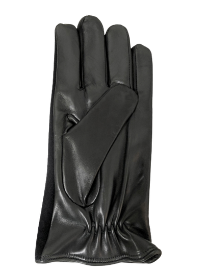 Grey Nappa Leather Gloves with Wool nappa side