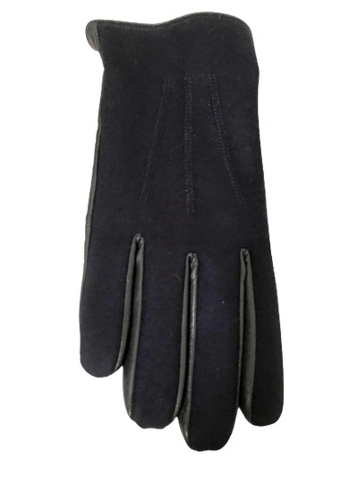 Grey Nappa Leather Gloves with Wool single suede