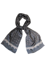 Grey Paisley 100% Silk Scarf 157 x 27 cm - Hommard