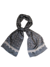 Grey Paisley 100% Silk Scarf 157 x 27 cm - Hommard