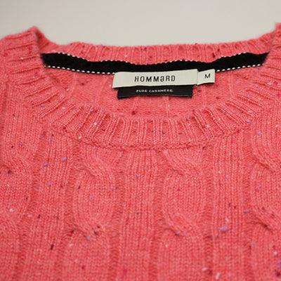 Cashmere Crew Neck Cable Sweater Debutante Donegal neck