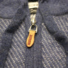 Cashmere Hooded Quarter Zipper Sweater in Diagonal Stitch with cuffs Aspremont zipper puller