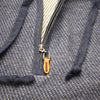 Cashmere Hooded Quarter Zipper Sweater in Diagonal Stitch with cuffs Aspremont zipper and cords