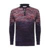 Cashmere Half Zip Sweater in Melange Red Navy White Fade out Valcenis