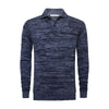 Cashmere Sweater Polo Neck heavy Jersey Melange Navy Blue Stelvio