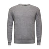 Cashmere Crewneck Sweater in Chunky Rib knit stitch Silver Grey