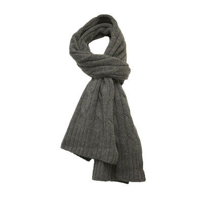 Mid Grey Cashmere Cable Scarf - Hommard