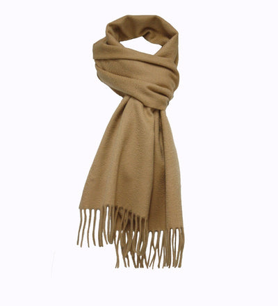 Camel Cashmere Scarf Woven Plain - Hommard