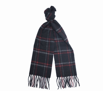 Black Red Silver Cashmere Woven small Check Scarf - Hommard
