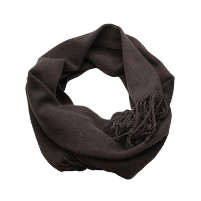 Chocolate Cashmere Scarf Light Weight Knitted - Hommard