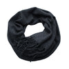 Charcoal Cashmere Scarf Light Weight Knitted - Hommard