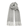 Silver Grey Woolwhite stripe Cashmere Woven Double Face Scarf - Hommard