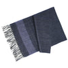 Indigo Grey Cashmere Woven Stripe Scarf - Hommard