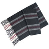 Black Grey Red Cashmere Woven Stripe Scarf - Hommard